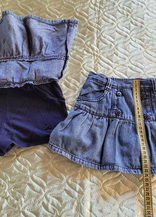 Джинсовые шорты-юбочки для девочек от 4-х лет4 фото