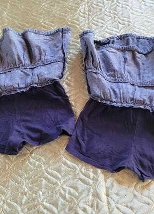 Джинсовые шорты-юбочки для девочек от 4-х лет5 фото