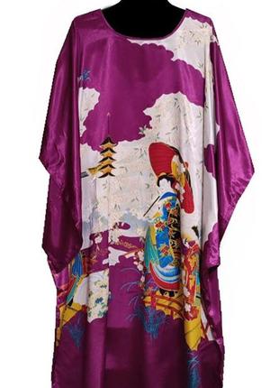Шелковое платье кимоно восточные мотивы1 фото