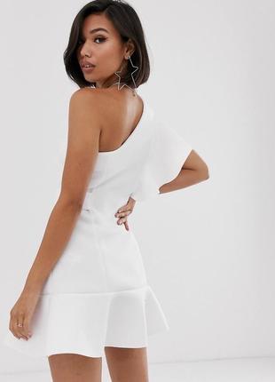 Платье мини на одно плечо с оборками asos design2 фото