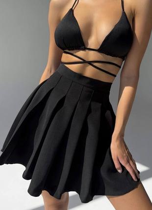 Теннисная юбка в черном цвете1 фото