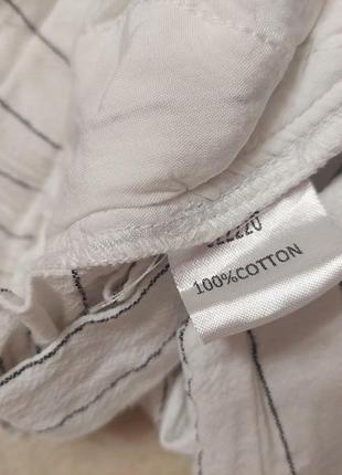 Летние легкие белые шорты шортики в полоску на высокой посадке amaring в стиле zara h&m bershka5 фото