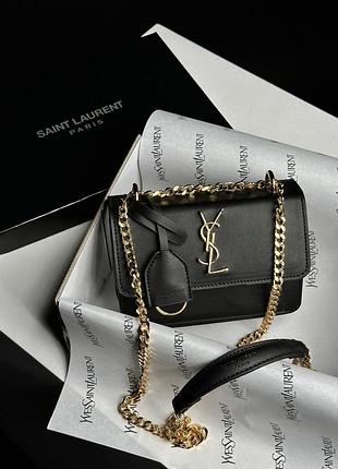 Сумка yveеs saint laurent sunset mini chain black/gold (арт: 06033)