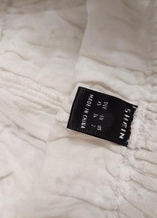 Літні легкі білі хлопкові шорти шортики прошва shein на високій посадці в стилі zara h&m bershka6 фото