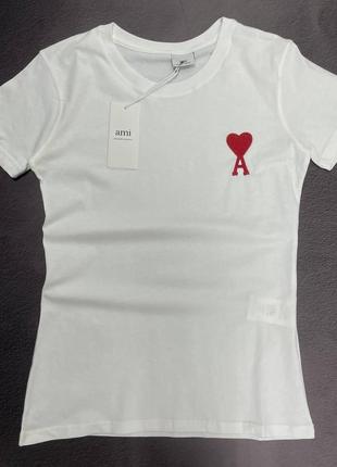Есть наложка 💜женская футболка "ami paris"💜lux качество
