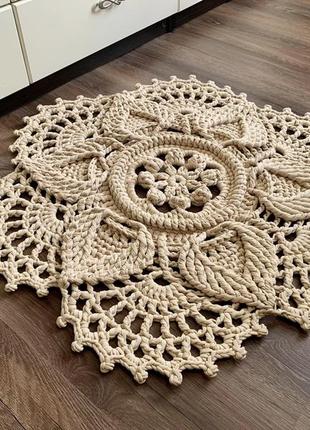 Рельефный ковер «лотос» из трикотажной пряжи