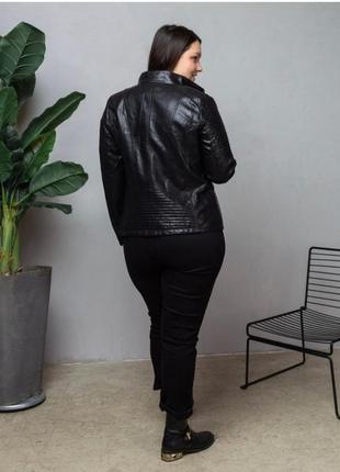 Куртка жіноча екошкіра великі розміри 56,58,60,62,64.4 фото