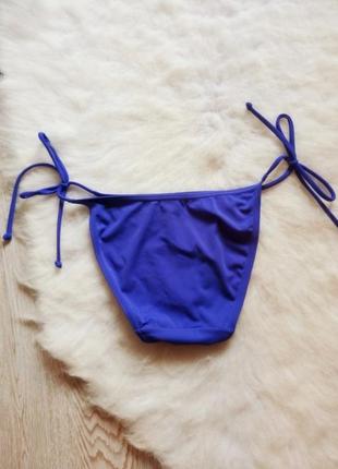 Низ купальника синего цвета трусики на завязках шнуровке плавки трусы купальные3 фото