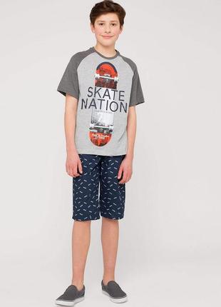 Классный летний набор - футболка и шорты с сайта c&amp;a, размер 134-140