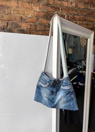 Vintage women’s rock me here&there skirt style denim bag вінтажна сумка