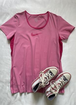 Футболка nike, женская футболка nike, розовая спортивная футболка найк2 фото