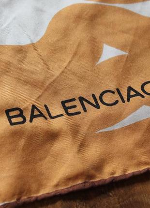 Модный шелковый роуль платок в кофейном цвете популярный бренд класса топ balenciaga2 фото