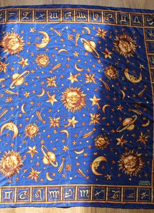 Винтажный шелковый роуль платок от люкс бренд италии versace картина зодиак