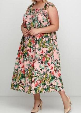 Стильное летнее хлопковое платье, сарафан h&m.