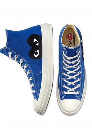 Converse
высокие кеды 171846c chuck taylor vintage 70 x comme des garcons play hi blue quartz/egret/black4 фото