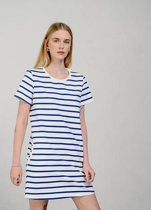 Платье женское в полоску деним мини modna kazka mkaz6437-3