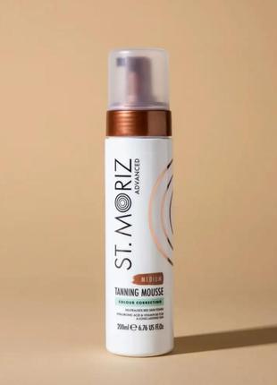 Автобронзат-мус для середньої засмаги шкіри st moriz advanced colour correcting mousse medium 200ml