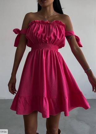 Платье сарафан летнее трендовое с рюшами . есть цвета.