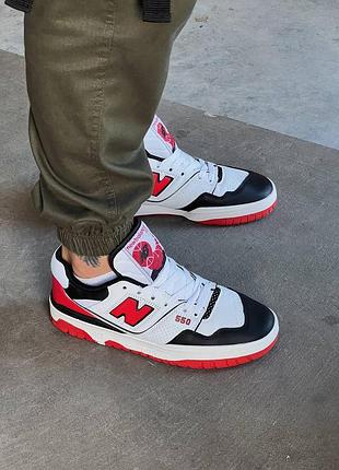 Кросівки new balance 550 white/red/black2 фото