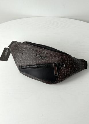 Мужская брендовая сумочка бананка guess toby fanny pack belt bag поясная сумка кроссбоди оригинал гезз на подарок мужу парню