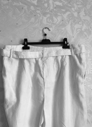 Брюки штани лляні льон палаццо труби прямі модні стильні marks великі білі m&s2 фото