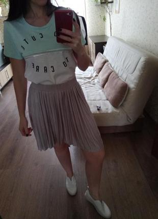 Стильная модная ассиметричная юбка плиссе5 фото