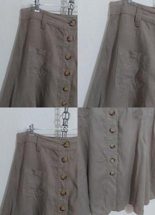 Льняная юбка 100%-лен по длине на пуговицах autohraph weekend4 фото