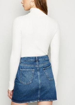 Новая джинсовая юбка мом в винтажном стиле new look.4 фото