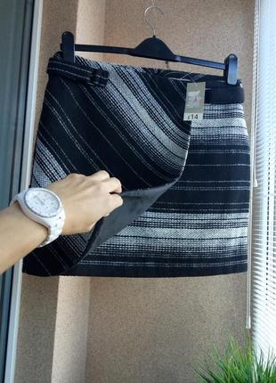 Красивая утепленная / теплая юбка мини с имитацией запаха4 фото