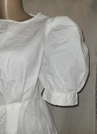 Белая блуза оверсайз с крупными объемными рукавами2 фото