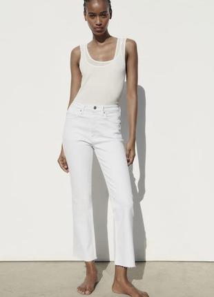 Джинси trf cropped mid-rise flared zara 3643/017