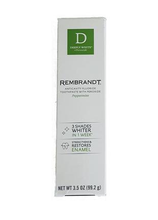 Отбеливающая зубная паста rembrandt deeply white peroxide whitening 99