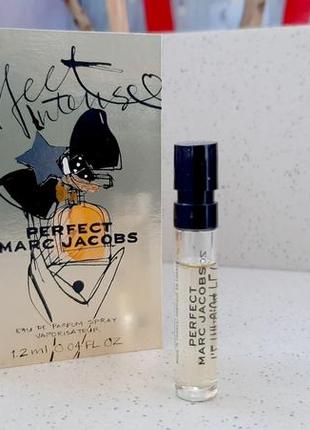 Marc jacobs perfect intense💥оригінал мініатюра пробник mini vial spray 1,2 мл книжка