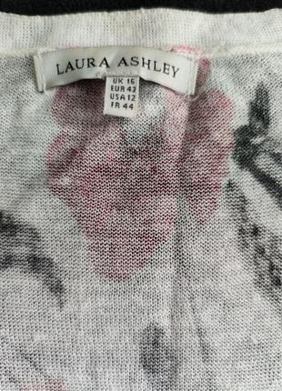 Laura ashley льняной кардиган кофта цветочный принт маки /8230/6 фото
