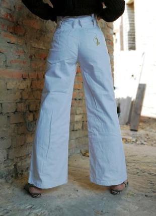 Чудесные джинсы с вышивкой завышенной высокой талией посадкой прямые широкие baby phat4 фото