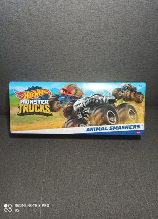 Машинка hot wheels monster truck х хот вилс монстер трак пиранья акула набор из 3 шт2 фото