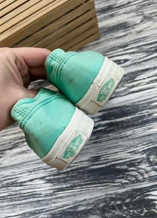 Кеды ванс олд скул мятные женские, vans old skool mint white3 фото