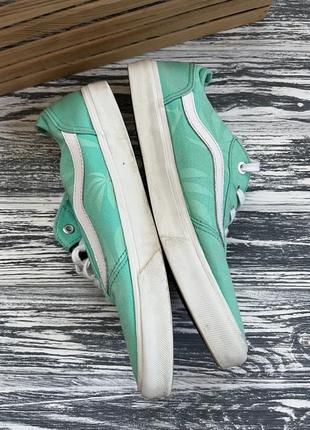 Кеды ванс олд скул мятные женские, vans old skool mint white2 фото