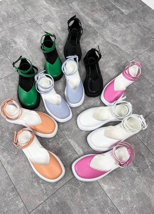 Босоніжки жіночі натуральна шкіра , наскрізна перфорація