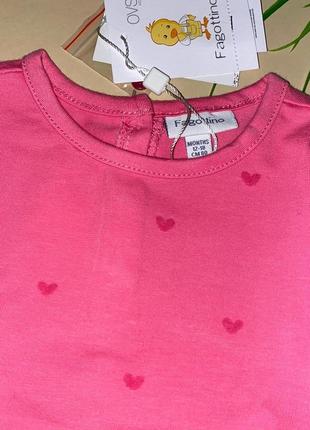 Кофточка рожевого кольору в сердечка // розмір: 80 (12/18 міс.)// бренд: ovs4 фото