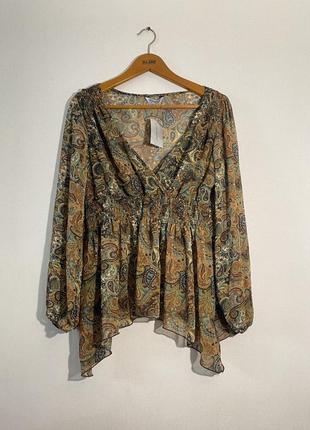 Шифонова, нова, блуза, atmosphere, з асиметричним низом, кольорова, блузка,6 фото