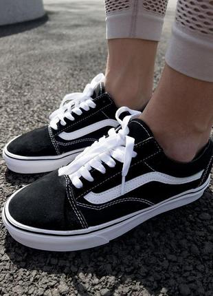 Замшевые, черные кеды vans old skool, натуральная замша, наложенный платеж