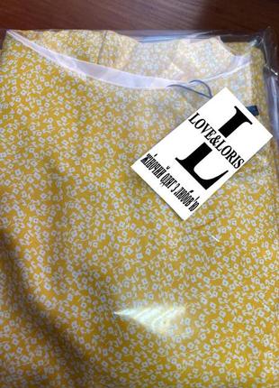 Женское летнее платье меди в желтом цвете прилегающего силуэта из турецкого штапеля6 фото