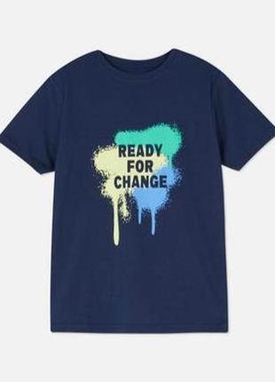 Яркая брендовая футболка" ready for change " для парня1 фото