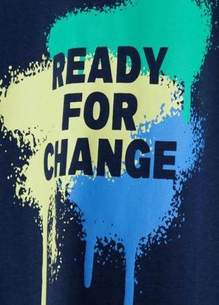 Яскрава брендова футболка" ready for change " для хлопця2 фото