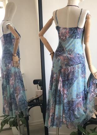 Фиолетовое голубое платье сарафан3 фото