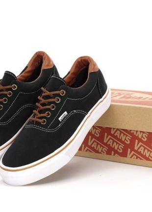 Классические, текстильные, черные кеды vans era