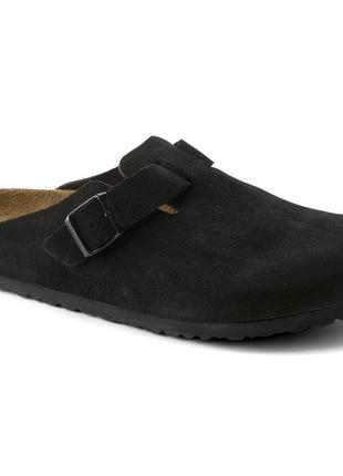 Birkenstock boston suede leather  глоги сабо   оригинал5 фото