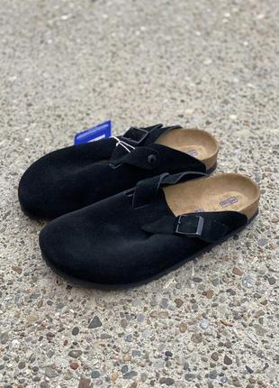 Birkenstock boston suede leather  глоги сабо   оригинал6 фото