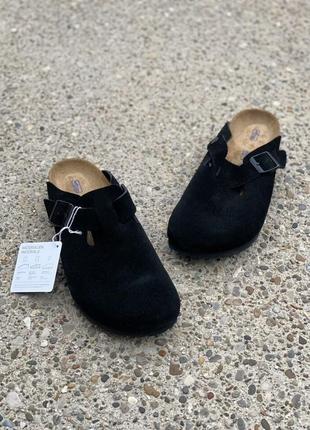 Birkenstock boston suede leather  глоги сабо   оригинал8 фото